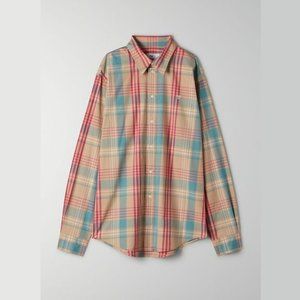 Aritzia TNA Midland Button Up - sand bluff / yucca green